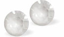 Sparkly Austrian Crystal Diamond-shape and Elegant Stud Earrings Round, Multi Faceted Crystal, 6mm in size Colour: Bright Electric White Sterling Silver Earwires 
