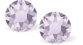Austrian Crystal Diamond-shape Stud Earrings in Smoky Mauve, 4mm, 6mm and 8mm in size with Sterling Silver Earwires