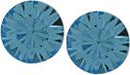 Austrian Crystal Diamond-shape Stud Earrings in Light Sapphire Blue 6mm in size with Sterling Silver Earwires