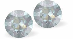 6951 - Embellished with Crystals by Swarovski® Diamond-shape Stud Earrings in Serene Grey Delite with Sterling Silver Earwires.