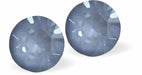 Sparkly Austrian Crystal Diamond-shape and Elegant Stud Earrings Round, Multi Faceted Crystal, 6mm and 8mm in size Colour: Dark Grey Ignite Sterling Silver Earwires 