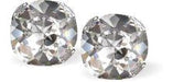 Austrian Crystal Lyrical Square Stud Earrings in Clear Crystal with Sterling Silver Earwires