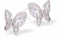 Silver Coloured Butterfly Stud Earrings Colour: Crisp Clear Crystal Rhodium Plated 12mm in size Hypoallergenic; Free from cadmium, lead and nickel 