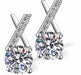Crystal Encrusted Crossed Stud Earrings Rhodium Plated, hypoallergenic Hypoallergenic; Free from cadmium, lead and nickel 13mm in size 