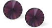 Crystal Round Eclipse Stud Earrings in Amethyst Purple Available in Two sizes with Sterling Silver Earwires