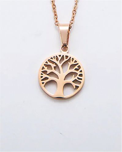 Rose Gold Coloured Tree of Life Necklace 25mm in size Hypoallergenic: Nickel, Lead and Cadmium Free