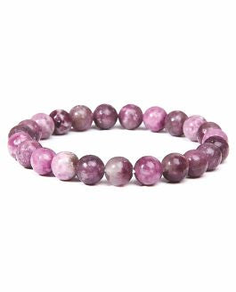 Artisan Natural Stone Amethyst Stretch Bracelet Pinky Purply Amethyst Mix Hypoallergenic: Nickel, Lead and Cadmium Free  