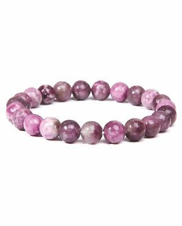 Artisan Natural Stone Amethyst Stretch Bracelet Pinky Purply Amethyst Mix Hypoallergenic: Nickel, Lead and Cadmium Free