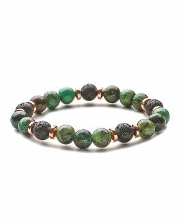 Artisan Natural Stone African Pine Stretch Bracelet Natural Greens Hypoallergenic: Nickel, Lead and Cadmium Free  