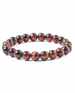 Artisan Natural Stone Red Tiger Eye Stretch Bracelet Natural, Earthy Red Colours Hypoallergenic: Nickel, Lead and Cadmium Free 