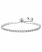 Sparkly Adjustable Bracelet Clear Crystal encrusted 6cm in diameter, rhodium plated Nickel Free, Hypoallergenic 