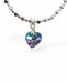 Stretch Charm Bracelet, Rhodium Plated Crystal Heart Charm in Vitrail Light 6cm in diameter Nickel Free, Hypoallergenic 