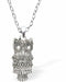 Silver Coloured Owl Necklace 25mm in size See matching Earrings CO61 Hypoallergenic; Free from cadmium, lead and nickel 