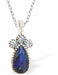 Austrian Crystal Sapphire Blue Teardrop Necklace 17mm in size Choice of 18" Stainless Steel or Sterling Silver Chains Hypoallergenic: Lead, nickel and cadmium free 