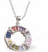 Austrian Crystal Hollow Round Necklace Multi Coloured Crystal 26mm in size Choice of 18" Stainless Steel or Sterling Silver Chains