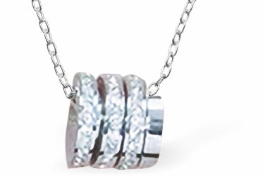Austrian Crystalized Multi-Ringed Necklace Necklace 10mm in size Choice of 18" Stainless Steel or Sterling Silver Chains Hypoallergenic: Lead, nickel and cadmium free