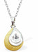 Golden Teardrop Framed Crystal Necklace, 22mm in size Choice of 18" Stainless Steel or Sterling Silver Chains Hypoallergenic; Free from cadmium, lead and nickel