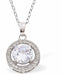 Crystal Encrusted Hollow Round Necklace Rhodium Plated, hypoallergenic Hypoallergenic; Free from cadmium, lead and nickel 16mm in size Choice of 18" Stainless Steel or Sterling Silver Chain