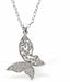 Pretty Silver Coloured Butterfly Necklace 19mm in size Choice of 18" Stainless Steel or Sterling Silver Chains Hypoallergenic; Free from cadmium, lead and nickel 