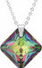 Austrian Crystal Multi Faceted Oblique Square Necklace in Vitrail Medium with a Choice of Chains