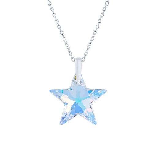 Austrian Crystal Star Necklace in Aurora Borealis, choice of chains