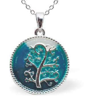 CL82 - Rich Multi Coloured Enamel on Circular Necklace with Tree of Life Motif