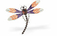 Rich Gradation of Purples and Pinks Enamelled Crystal Encrusted Dragonfly Brooch