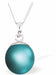 Austrian Crystal Pearl Necklace Colour: Iridescent Dark Turquoise Pearl is 10mm in size Choice of 18" Stainless Steel or Sterling Silver See choice of stud earrings (CP 142 and CP162) or drop earrings (CP122)