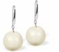 Austrian Crystal Pearl Drop Earrings in Warm Crystal Cream by Byzantium