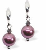 Austrian Crystal Classic Pearl Drop Earrings in Light Grey Pearls are 8mm in size Hypo allergenic, free from cadmium, lead and nickel Colour: Light Grey Rhodium Plated Earwires See matching Necklace CP186