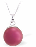 Austrian Crystal Pearl Necklace in Rich Mulberry Pink by Byzantium, with a choice of chains.