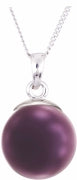 Austrian Crystal Pearl Necklace in Elderberry Purple by Byzantium
