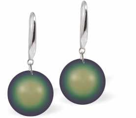 Austrian Crystal Pearl Drop Earrings in Warm Bright Scarabaeus Green by Byzantium