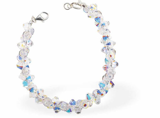 Austrian Crystal Bicon Bracelet in Aurora Borealis,  Multi-faceted 