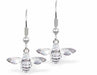 Silver Coloured Bee Drop Earrings with Sterling Silver Earwires