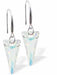 Austrian Crystal Spike Drop Earrings in Aurora Borealis with Rhodium Plated Earwires