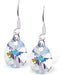 Austrian Crystal Peardrop Earrings in Aurora Borealis, with Sterling Silver Earwires