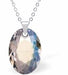 Austrian Crystal Multi Faceted Oval Elliptic Necklace Clear Crystal Shimmer in Colour 16mm in size Choice of 18" Stainless Steel or Sterling Silver Chain Hypo allergenic: Free from Lead, Nickel and Cadmium See matching earrings EL51 