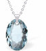 Austrian Crystal Multi Faceted Oval Elliptic Necklace Aquamarine Blue in Colour 16mm in size Choice of 18" Stainless Steel or Sterling Silver Chain Hypo allergenic: Free from Lead, Nickel and Cadmium See matching earrings EL55 