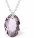 Austrian Crystal Multi Faceted Oval Elliptic Necklace Warm Amethyst Purple in Colour 16mm in size Choice of 18" Stainless Steel or Sterling Silver Chain Hypo allergenic: Free from Lead, Nickel and Cadmium See matching earrings EL57 