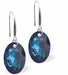 Austrian Crystal Multi Faceted Oval Elliptic Drop Earrings Bermuda Blue in Colour 11.5mm in size - Rhodium Plated Earwires Hypo allergenic: Free from Lead, Nickel and Cadmium See matching necklace EL58 