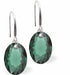 Austrian Crystal Multi Faceted Oval Elliptic Drop Earrings Emerald Green in Colour 11.5mm in size - Rhodium Plated Earwires Hypo allergenic: Free from Lead, Nickel and Cadmium See matching necklace EL61 