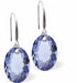 Austrian Crystal Multi Faceted Oval Elliptic Drop Earrings Sapphire Blue in Colour 11.5mm in size - Rhodium Plated Earwires Hypo allergenic: Free from Lead, Nickel and Cadmium See matching necklace EL62 