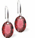 Austrian Crystal Multi Faceted Oval Elliptic Drop Earrings Scarlet Red in Colour 11.5mm in size - Rhodium Plated Earwires Hypo allergenic: Free from Lead, Nickel and Cadmium See matching necklace EL64 