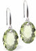 Austrian Crystal Multi Faceted Oval Elliptic Drop Earrings Peridot Green in Colour 11.5mm in size - Rhodium Plated Earwires Hypo allergenic: Free from Lead, Nickel and Cadmium See matching necklace EL68 