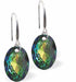 Austrian Crystal Multi Faceted Oval Elliptic Drop Earrings Vitrail Medium in Colour 11.5mm in size - Rhodium Plated Earwires Hypo allergenic: Free from Lead, Nickel and Cadmium See matching necklace EL72 