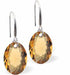 Austrian Crystal Multi Faceted Oval Elliptic Drop Earrings Golden Topaz in Colour 11.5mm in size - Rhodium Plated Earwires Hypo allergenic: Free from Lead, Nickel and Cadmium See matching necklace EL76 