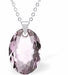 Austrian Crystal Multi Faceted Oval Elliptic Necklace Light Amethyst Purple in Colour 16mm in size Choice of 18" Stainless Steel or Sterling Silver Chain Hypo allergenic: Free from Lead, Nickel and Cadmium See matching earrings EL79 
