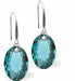 Austrian Crystal Multi Faceted Oval Elliptic Drop Earrings Blue Zircon in Colour 11.5mm in size - Rhodium Plated Earwires Hypo allergenic: Free from Lead, Nickel and Cadmium See matching necklace EL80 