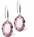 Austrian Crystal Multi Faceted Oval Elliptic Drop Earrings Light Rose Pink in Colour 11.5mm in size - Rhodium Plated Earwires Hypo allergenic: Free from Lead, Nickel and Cadmium See matching necklace EL82